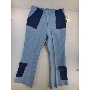 Vtg Inside Out Jeans Womens 3x Long Bootcut Flare 80s 90s Zip Denim Pants W36"